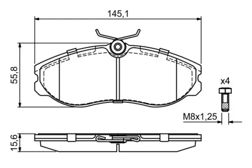 BOSCH Brake Pad Set, disc brake (0986424204)