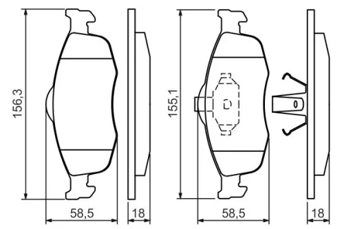BOSCH Brake Pad Set, disc brake (0986460969)