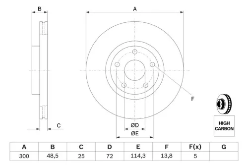 BOSCH Brake Disc (0986479183)