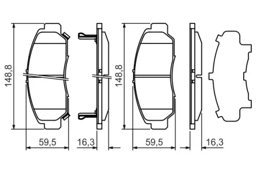 BOSCH Brake Pad Set, disc brake (0986424722)