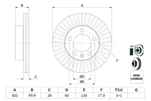 BOSCH Brake Disc (0986479716)