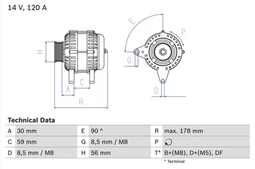 BOSCH Alternator (0986040350)