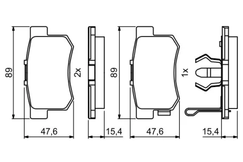 BOSCH Brake Pad Set, disc brake (0986494233)