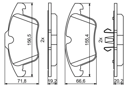 BOSCH Brake Pad Set, disc brake (0986494246)