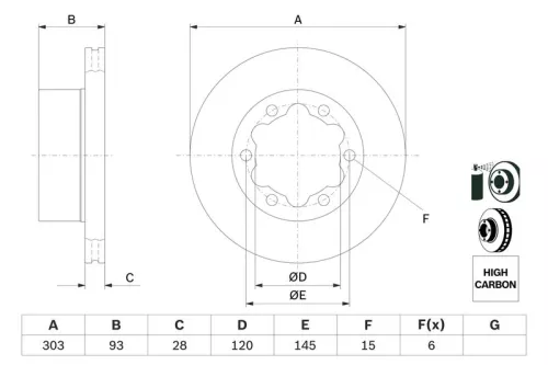 BOSCH Brake Disc (0986479296)