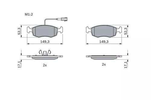 BOSCH Brake Pad Set, disc brake (0986494463)