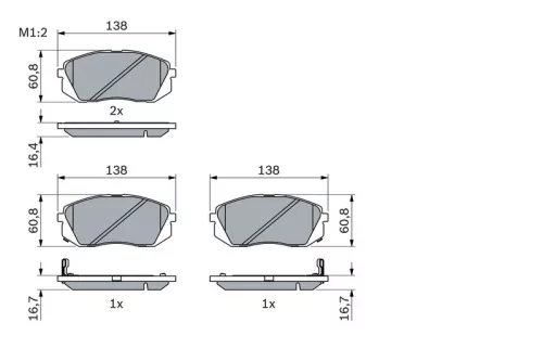 BOSCH Brake Pad Set, disc brake (0986494422)