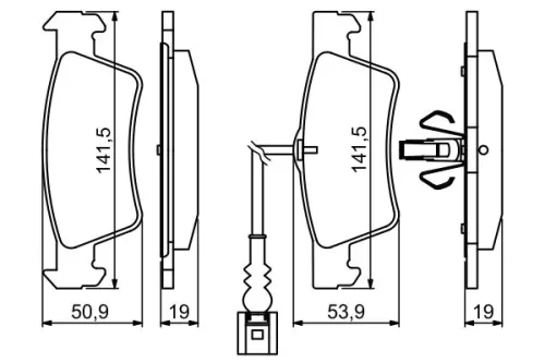 BOSCH Brake Pad Set, disc brake (0986494219)
