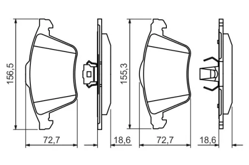 BOSCH Brake Pad Set, disc brake (0986494492)
