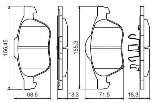 BOSCH Brake Pad Set, disc brake (0986494485)