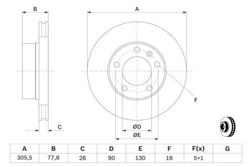 BOSCH Brake Disc (0986479B59)