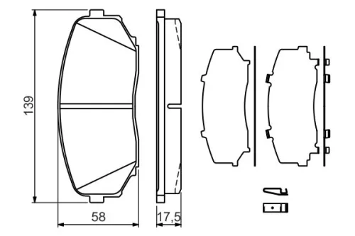 BOSCH Brake Pad Set, disc brake (0986494375)