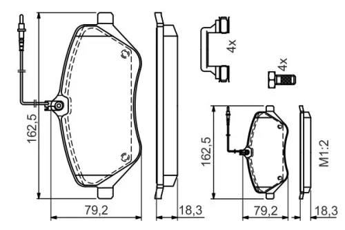 BOSCH Brake Pad Set, disc brake (0986494585)