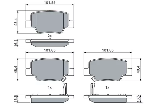 BOSCH Brake Pad Set, disc brake (0986494404)