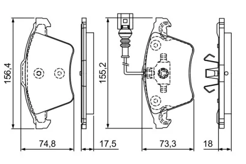 BOSCH Brake Pad Set, disc brake (0986494203)