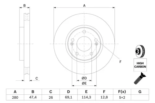 BOSCH Brake Disc (0986479C07)