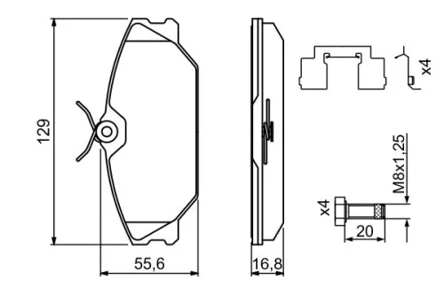 BOSCH Brake Pad Set, disc brake (0986494656)