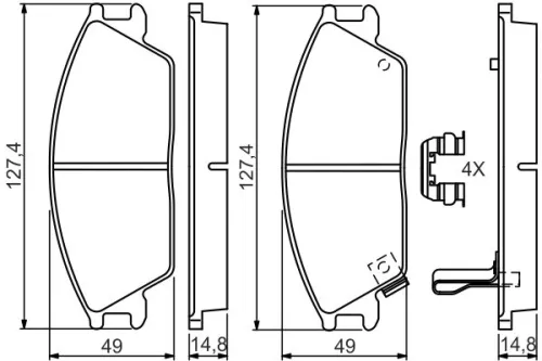 BOSCH Brake Pad Set, disc brake (0986494620)