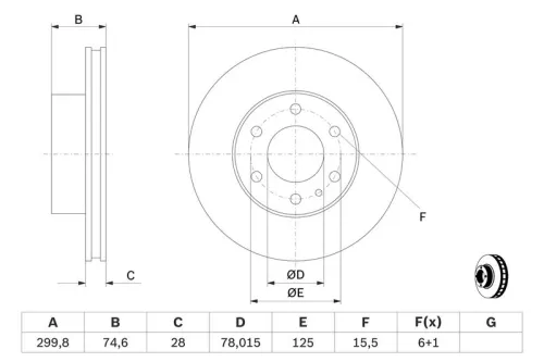 BOSCH Brake Disc (0986479641)