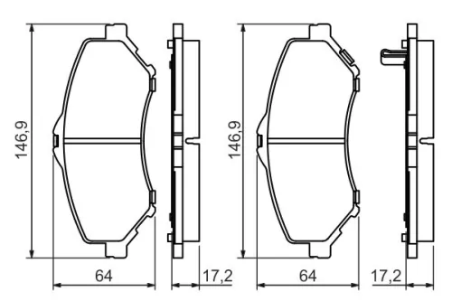 BOSCH Brake Pad Set, disc brake (0986494493)
