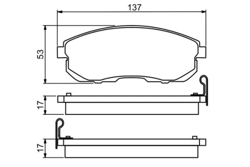 BOSCH Brake Pad Set, disc brake (0986494277)