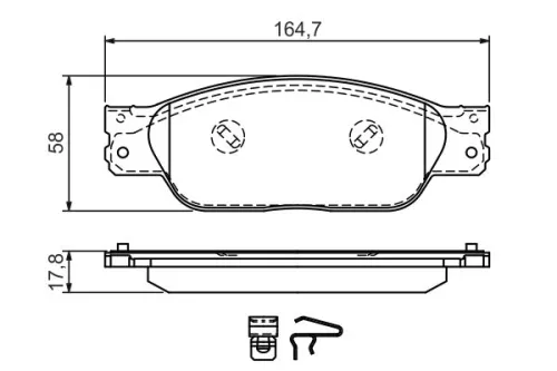BOSCH Brake Pad Set, disc brake (0986494355)