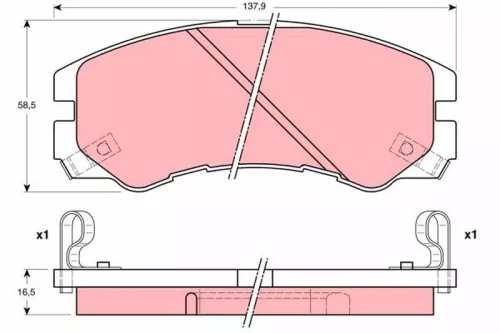 TRW Brake Pad Set, disc brake (GDB1186)