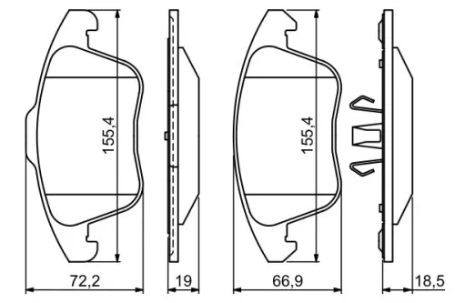 BOSCH Brake Pad Set, disc brake (0986494324)