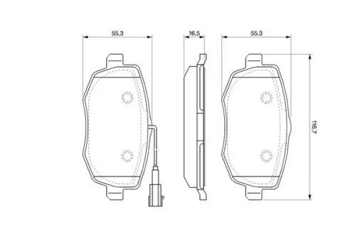 BOSCH Brake Pad Set, disc brake (0986494075)