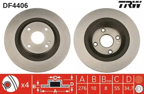 TRW Brake Disc (DF4406)