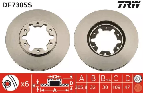 TRW Brake Disc (DF7305S)