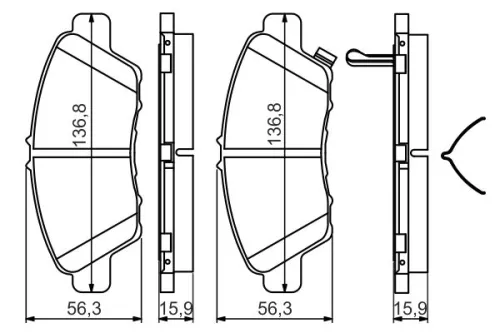 BOSCH Brake Pad Set, disc brake (0986494562)