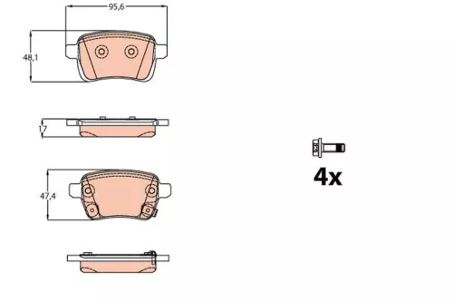 TRW Brake Pad Set, disc brake (GDB2093)