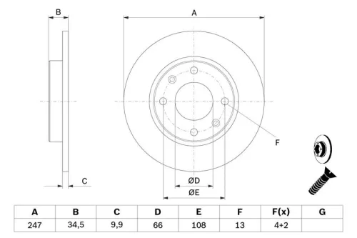 BOSCH Brake Disc (0986479C54)
