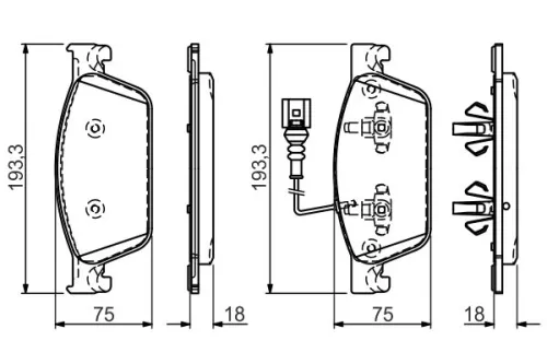BOSCH Brake Pad Set, disc brake (0986494553)