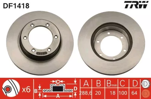TRW Brake Disc (DF1418)