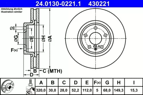 ATE Brake Disc (24.0130-0221.1)