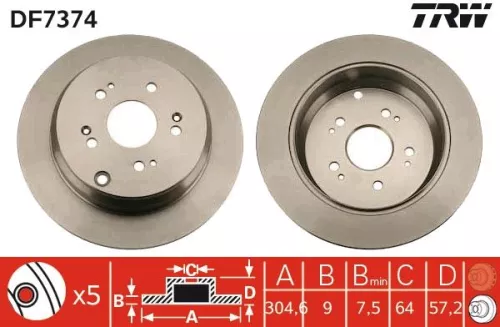 TRW Brake Disc (DF7374)
