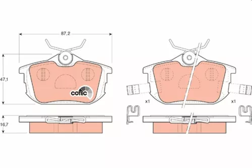 TRW Brake Pad Set, disc brake (GDB1314)