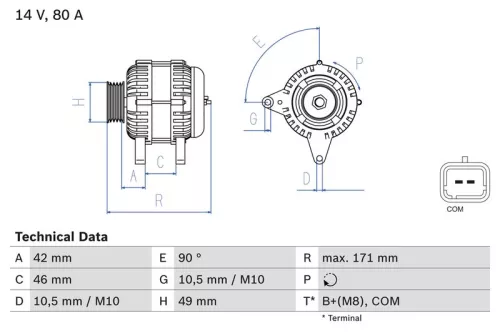BOSCH Alternator (0986082740)