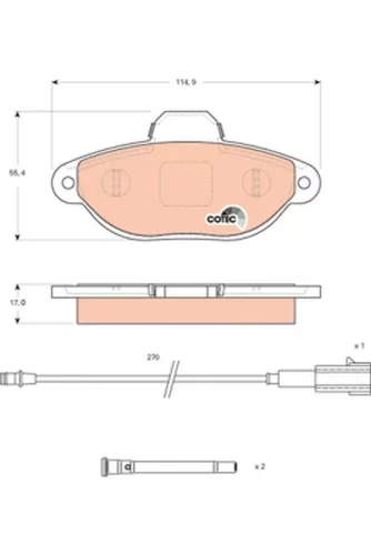TRW Brake Pad Set, disc brake (GDB1745)