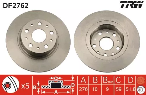 TRW Brake Disc (DF2762)