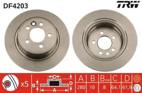 TRW Brake Disc (DF4203)