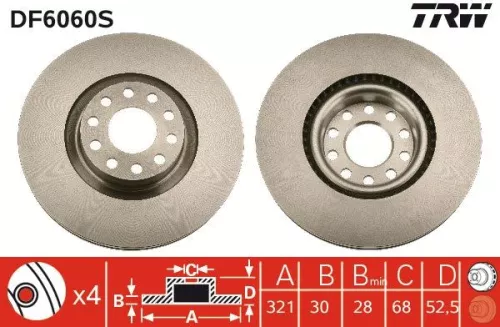 TRW Brake Disc (DF6060S)