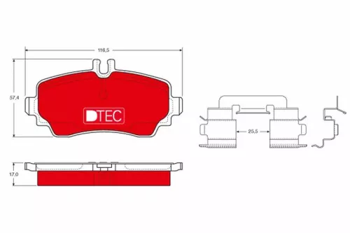 TRW Brake Pad Set, disc brake (GDB1293DTE)