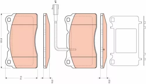 TRW Brake Pad Set, disc brake (GDB1645)