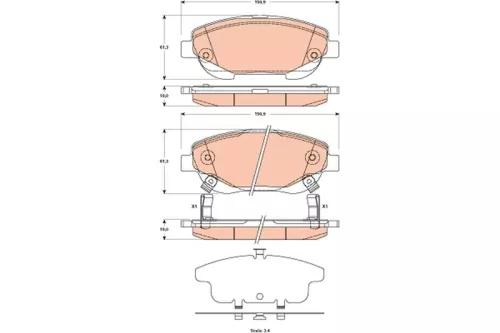 TRW Brake Pad Set, disc brake (GDB3518)