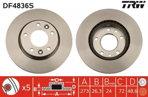 TRW Brake Disc (DF4836S)