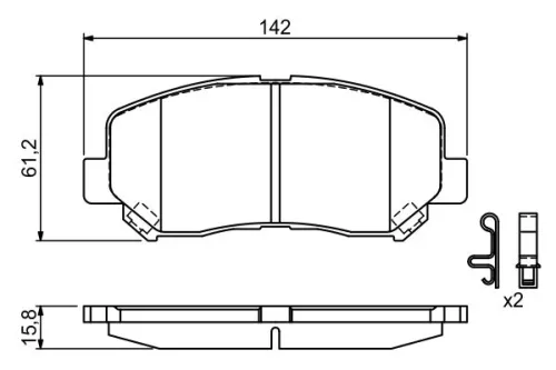 BOSCH Brake Pad Set, disc brake (0986494675)