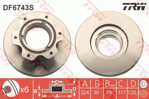 TRW Brake Disc (DF6743S)